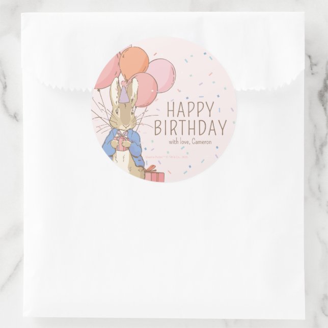 Peter Rabbit | Happy Birthday From Classic Round Sticker (Bag)