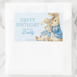 Peter Rabbit   Happy Birthday From Rectangular Sticker