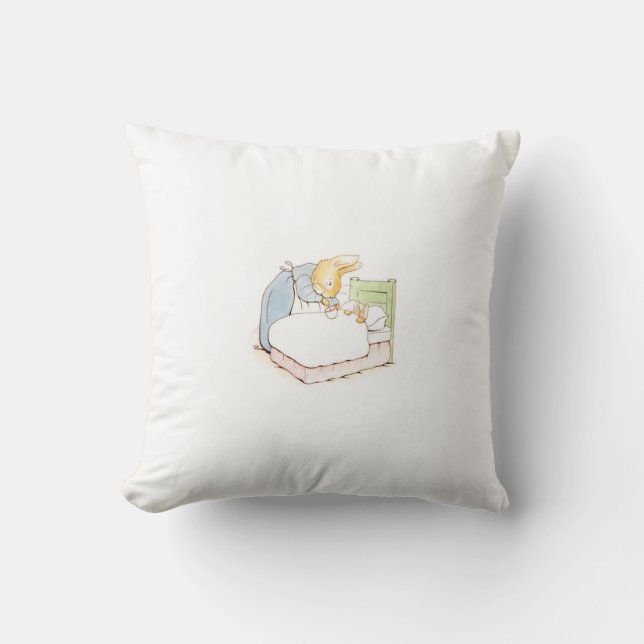 Peter Rabbit in Bed (Being Fed by his Mother) Cushion (Front)