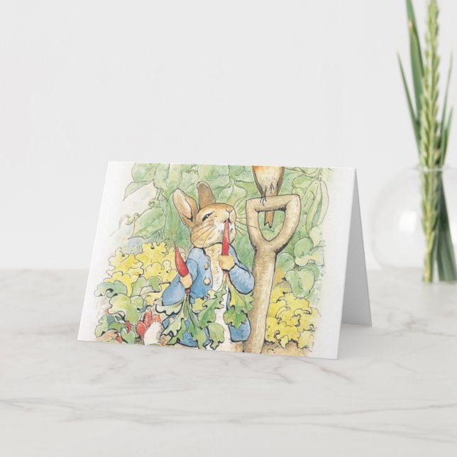 Peter Rabbit In The Garden - Beatrix Potter Card (Front)