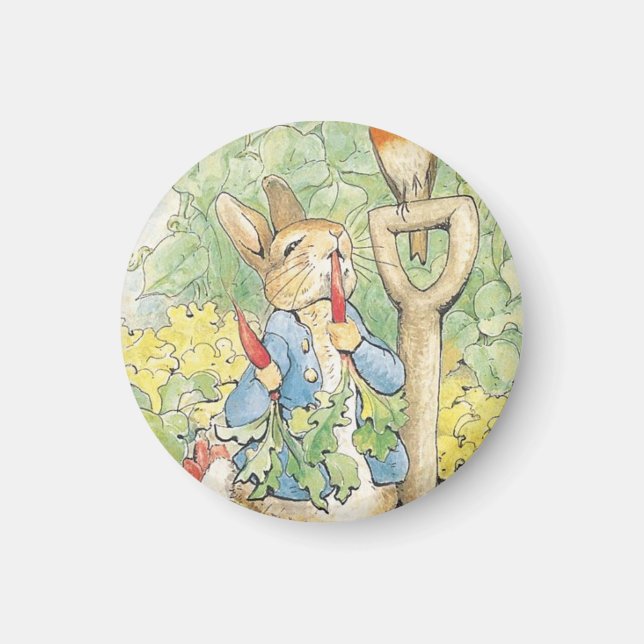 Peter Rabbit In The Garden - Beatrix Potter Magnet (Front)