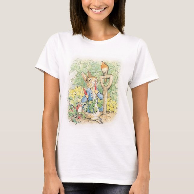 Peter Rabbit In The Garden - Beatrix Potter T-Shirt (Front)