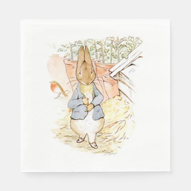Peter Rabbit in the Garden (by Beatrix Potter) Napkin (Front)
