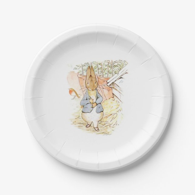 Peter Rabbit in the Garden (by Beatrix Potter) Paper Plate (Front)