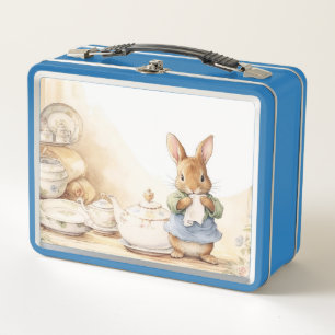 Peter Rabbit in the kitchen with dishes Metal Lunch Box