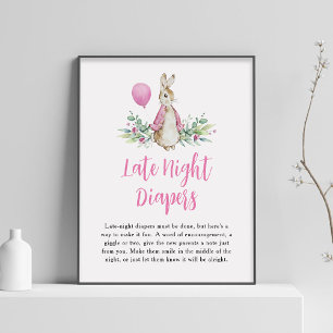 Peter Rabbit Late Night Diapers Sign