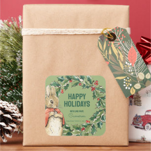 Peter Rabbit   Merry Christmas From Square Sticker
