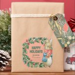 Peter Rabbit | Merry Christmas From Square Sticker<br><div class="desc">Check out this super cute Peter Rabbit Happy Birthday sticker. Place it on any child's Christmas gift and personalise with your name.</div>