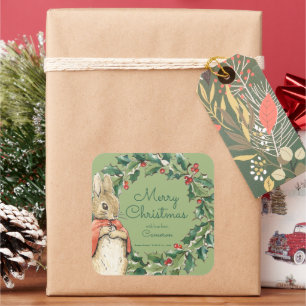 Peter Rabbit   Merry Christmas From Square Sticker