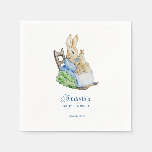 Peter Rabbit Mummy Baby Shower Napkin (Front)
