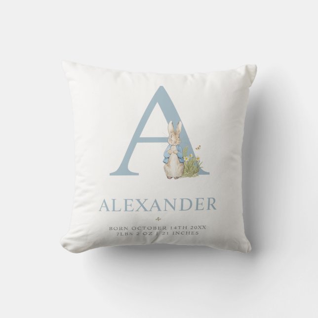 Peter Rabbit | Personalised Letter A Cushion (Front)