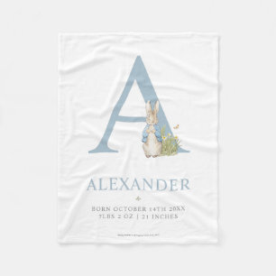 Peter Rabbit   Personalised Letter A Fleece Blanket