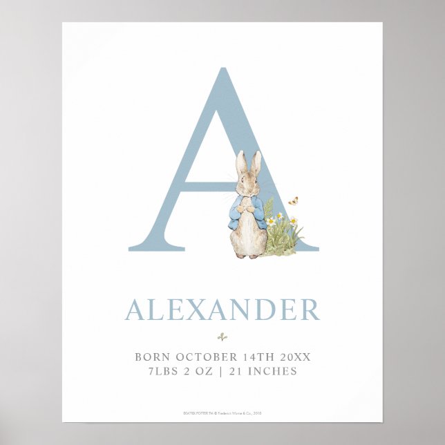 Peter Rabbit | Personalised Letter A Poster (Front)