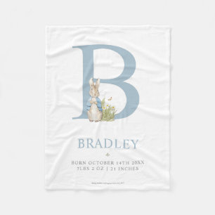 Peter Rabbit   Personalised Letter B Fleece Blanket