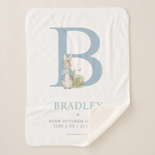 Peter Rabbit   Personalised Letter B Sherpa Blanket
