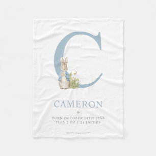 Peter Rabbit   Personalised Letter C Fleece Blanket