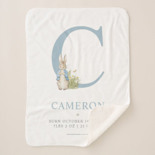 Peter Rabbit   Personalised Letter C Sherpa Blanket