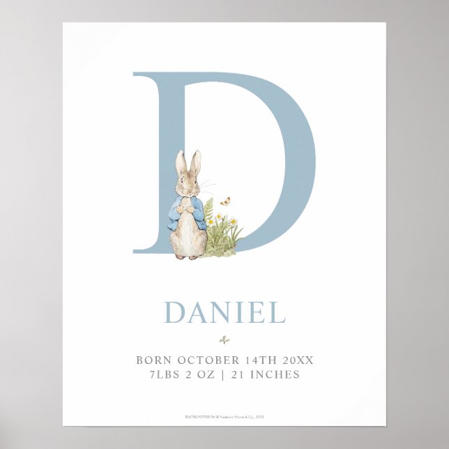 Peter Rabbit | Personalised Letter D Poster (Front)