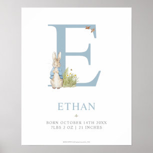 Peter Rabbit   Personalised Letter E Poster