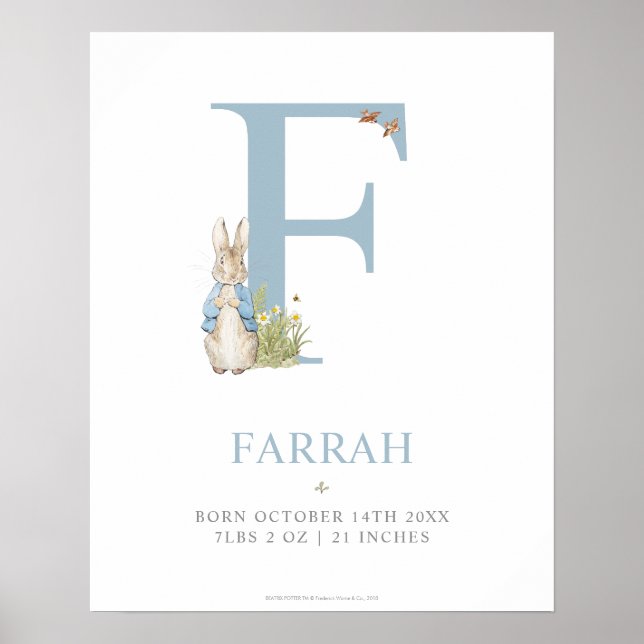 Peter Rabbit | Personalised Letter F Poster (Front)