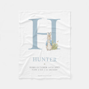 Peter Rabbit   Personalised Letter H Fleece Blanket