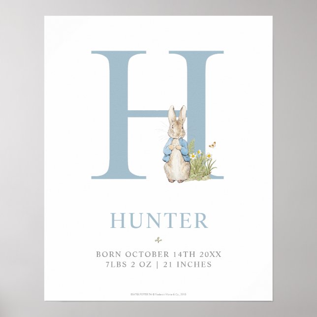 Peter Rabbit | Personalised Letter H Poster (Front)