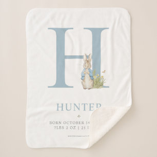 Peter Rabbit   Personalised Letter H Sherpa Blanket
