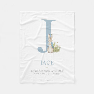 Peter Rabbit   Personalised Letter J Fleece Blanket