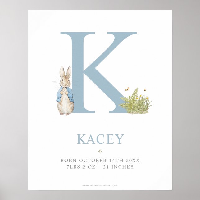 Peter Rabbit | Personalised Letter K Poster (Front)