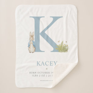 Peter Rabbit   Personalised Letter K Sherpa Blanket