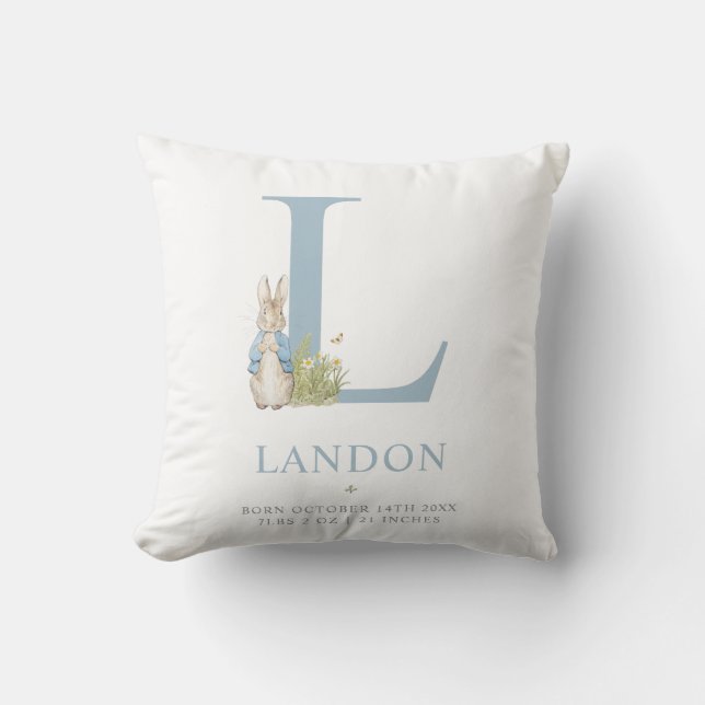 Peter Rabbit | Personalised Letter L Cushion (Front)