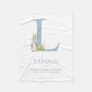 Peter Rabbit   Personalised Letter L Fleece Blanket
