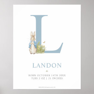 Peter Rabbit   Personalised Letter L Poster