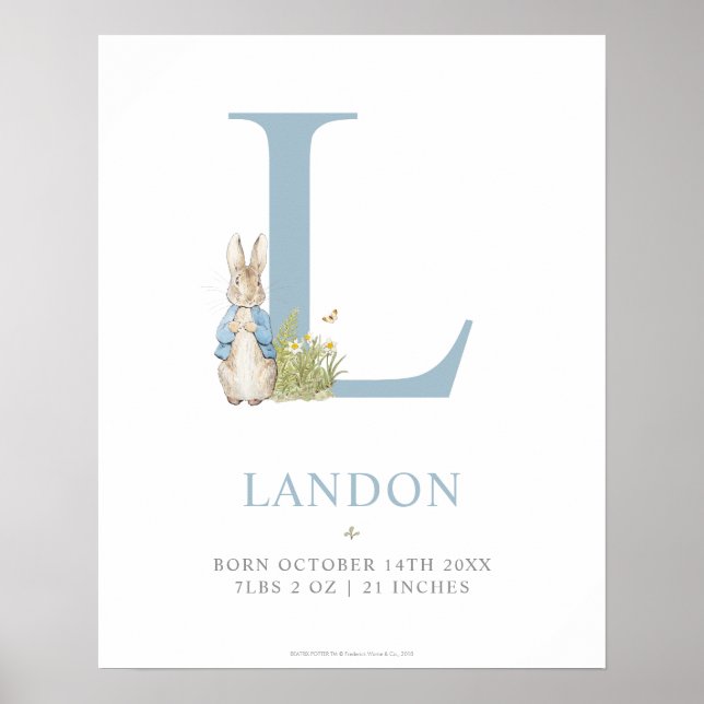 Peter Rabbit | Personalised Letter L Poster (Front)