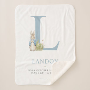 Peter Rabbit   Personalised Letter L Sherpa Blanket