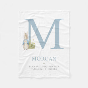 Peter Rabbit   Personalised Letter M Fleece Blanket