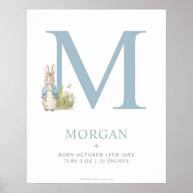 Peter Rabbit | Personalised Letter M Poster (Front)