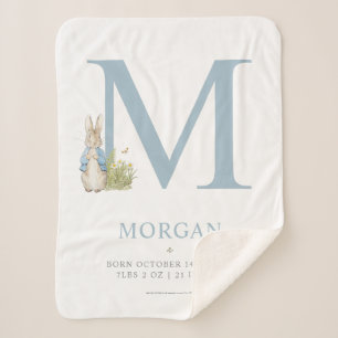 Peter Rabbit   Personalised Letter M Sherpa Blanket