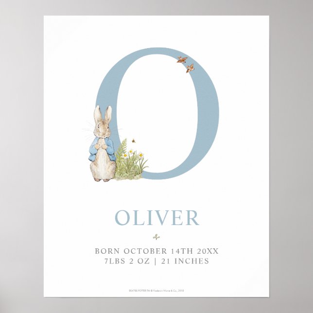 Peter Rabbit | Personalised Letter O Poster (Front)
