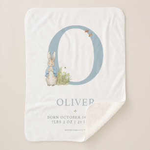 Peter Rabbit   Personalised Letter O Sherpa Blanket