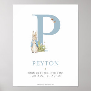 Peter Rabbit Personalised Letter P Poster