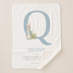Peter Rabbit   Personalised Letter Q Sherpa Blanket