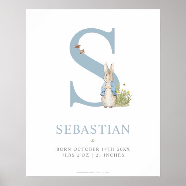 Peter Rabbit | Personalised Letter S Poster (Front)