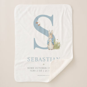 Peter Rabbit   Personalised Letter S Sherpa Blanket