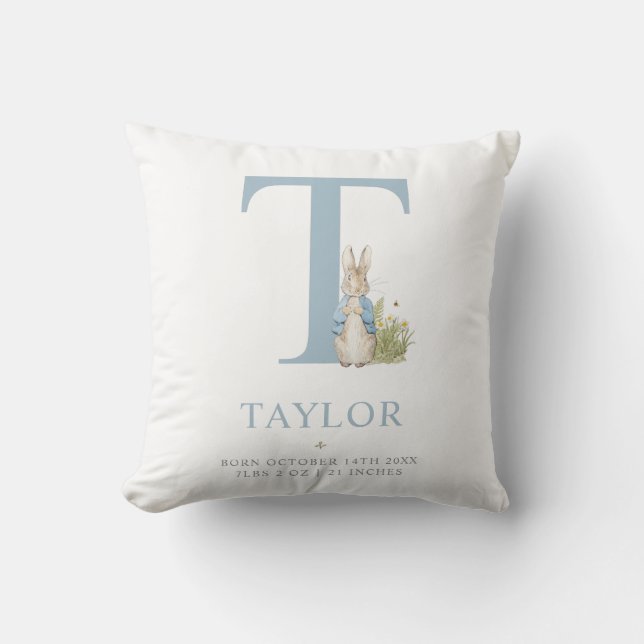 Peter Rabbit | Personalised Letter T Cushion (Front)