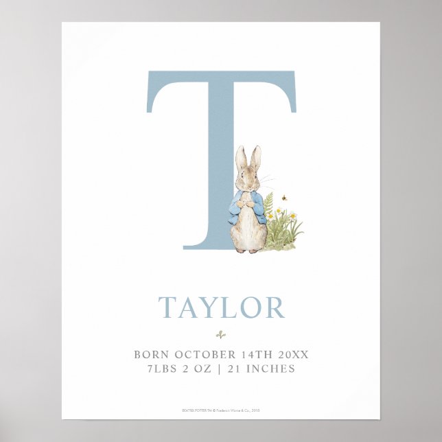 Peter Rabbit | Personalised Letter T Poster (Front)