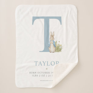 Peter Rabbit   Personalised Letter T Sherpa Blanket