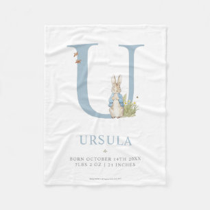 Peter Rabbit   Personalised Letter U Fleece Blanket