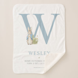 Peter Rabbit   Personalised Letter W Sherpa Blanket
