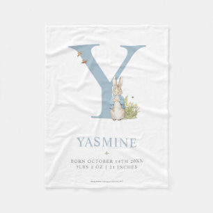 Peter Rabbit   Personalised Letter Y Fleece Blanket